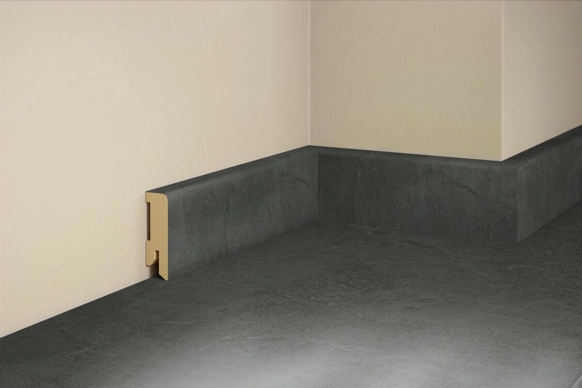 Sockelleiste Vinyl Schiefer TILO <br>- 2400 x 50 x 15 mm / VSLC-516 <br>
